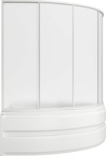 Шторка на ванну Bas Алегра L 1500х1000  (4 ств. стекло) левая